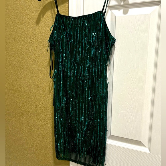 Sequin Tassel 
Mesh Scoop Neck Mini size XS - Picture 3 of 8